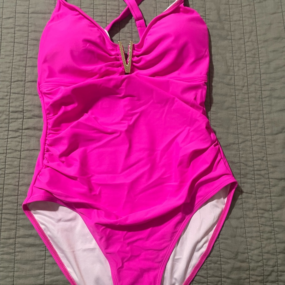Vibrant Pink Kids One Piece Swimsuit